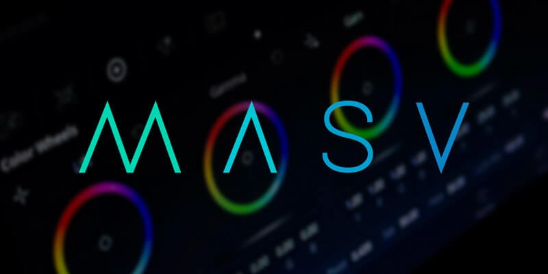 MASV logo over a dark background with colorful circular graphics.