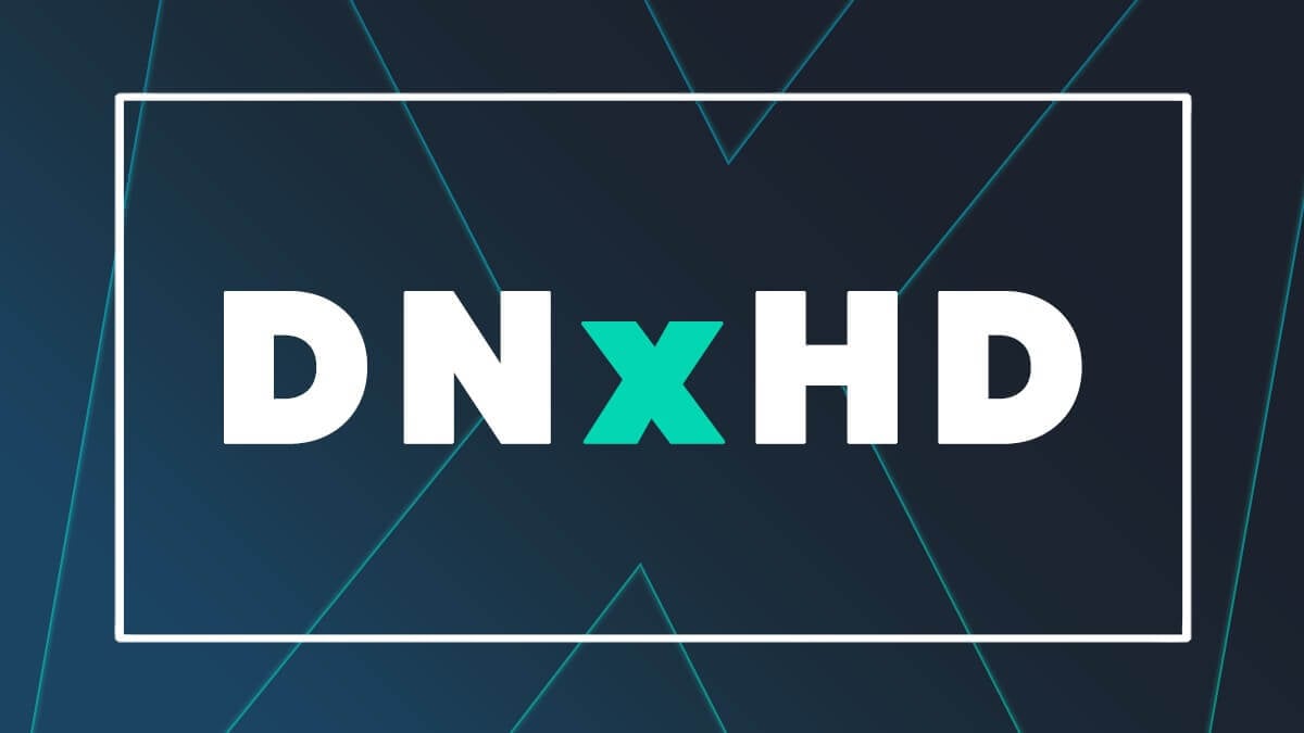 DNxHD logo on a dark blue background.
