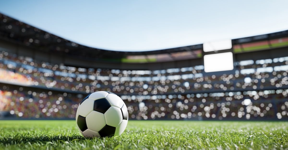 Soccer ball on a open soccer field