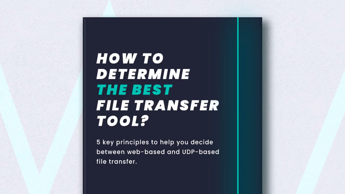 Cover graphic reading “How to Determine the Best File Transfer Tool?” with teal accents.