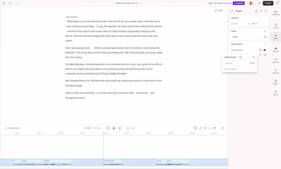 AI audio cleanup