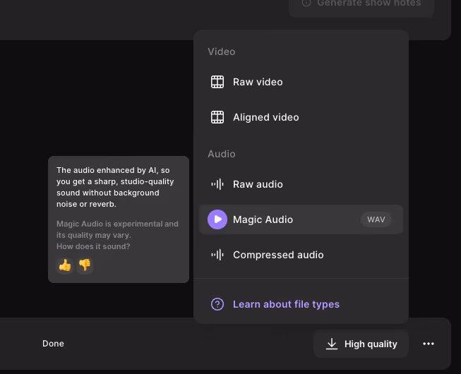 AI audio cleanup